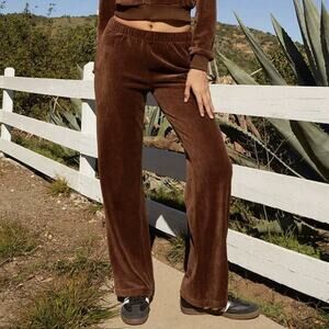 John Gault California Velour Anastasia Sweatpants In Brown OS Brandy Melville